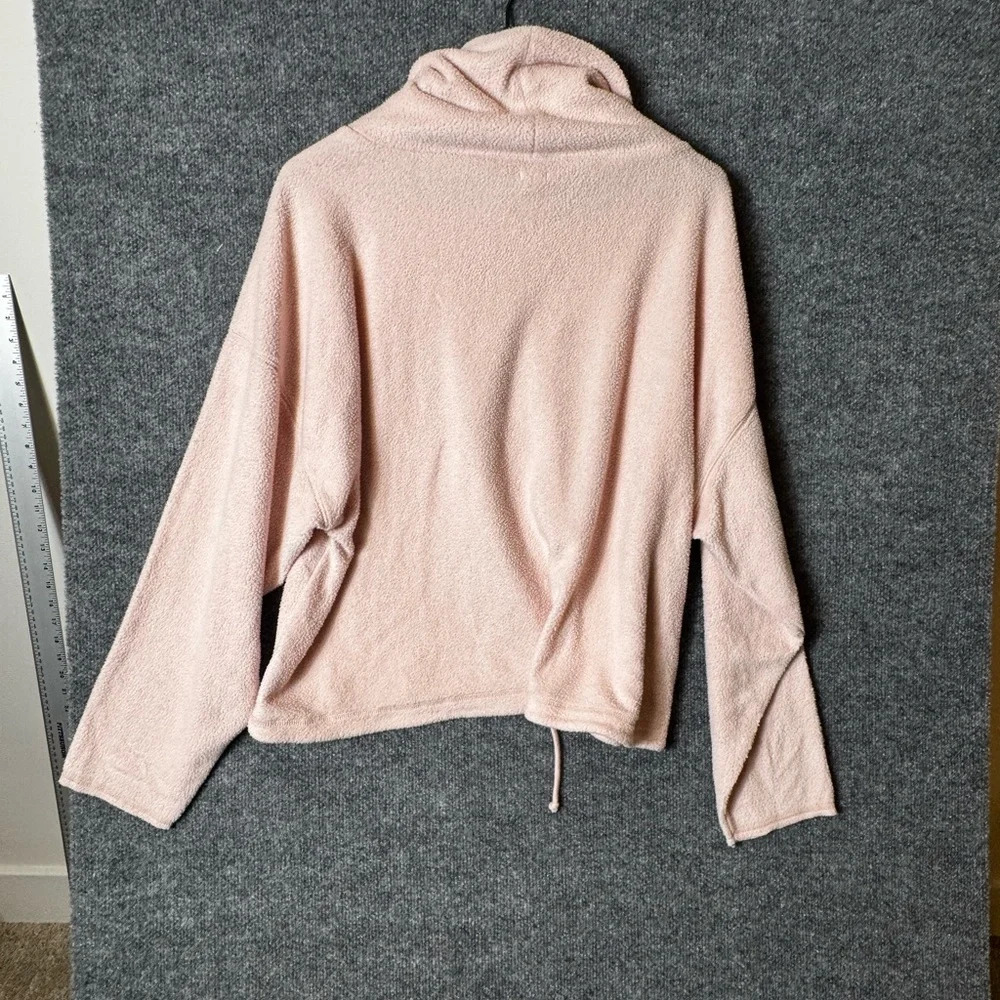 Aerie Sherpa Fleece Oversized Sweatshirt - Cowl Neck Pullover, Size Large - Picture 2 of 7